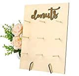 Support pour donut en bois avec barre en bois rustique, 9 donuts Décoration en bois pour la maison, les mariages, ...