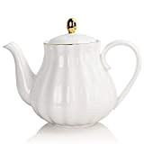 Sweejar Home Royal Tea Pot, Pot de thé en céramique, seringue en Acier Inoxydable Amovible, théière Ouverte et en Page ...