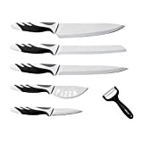 Swissline Swiss Line Set de 5 couteaux de cuisine + 1 couteau à pain, couteau universel, couteau à éplucher, couteau ...