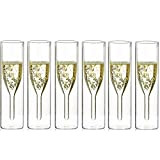 Sziqiqi Verres à Flûte à Champagne en Cristal à Double Paroi, Classics Tulip Goblet, Tasses en Verre Transparent, Verres Soufflés ...
