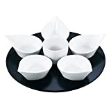 Table Passion - Service apéritif rotatif goutte 7 pièces 34 cm blanc