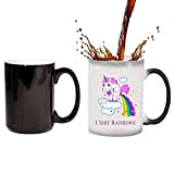 Tasse à café en céramique avec couleur changeante de couleur - Motif licorne - Pour homme et femme