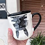 Tasse de bande dessinée créative mon voisin Totoro tasse en céramique avec couvercle cuillère journée des étudiants tasse d'eau fille ...