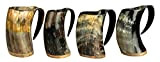 Tasse de viking en forme de corne - Style Moye-Âge en corne véritable - 1 chope de 0,3 à 0,7 litre, ...