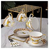Tasse en céramique Haut de gamme en céramique Tasse à café et soucoupe (4/6 pièces), haut de gamme English Tea ...