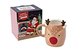 Tasse en céramique renne Rudolph du père Noël avec porte-biscuits,pour café, thé, lait chaud, chocolat, dans une boîte cadeau - ...