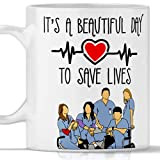 Tasse Gadget Grey's Anatomy It's a beautiful day to save lives. Mug pour cadeau série TV