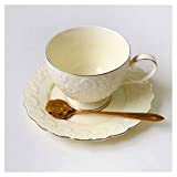 Tasses Luxe européenne Céramique Tasse à café et soucoupe exquis gaufrée English Afternoon Tea Cup Accueil Tasse à café et ...