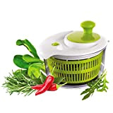 TAVIALO Gourmet Essoreuse à salade de qualité supérieure avec manivelle - Transparent/blanc/vert - Plastique sans BPA, 2,6 L