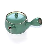 Tea Soul Théière Kyusu traditionnelle japonaise en crédence verte émaillée, filtre intégré, capacité 320 ml B6021571