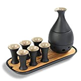 TEANAGOO Ensemble de saké Japonais Traditionnel, Carafe à saké (170 ML) avec 6 Tasses à saké (25 ML) pour Liqueur ...