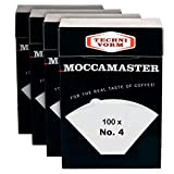 Technivorm Moccamaster 85022 Filtres N°4 en papier, Blanc | Pack 4 boites x 100 filtres