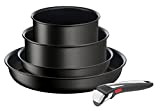 Tefal Ingenio Unlimited ON L3959543 Kit de démarrage pour casseroles et poêles 5 pièces, empilable, poignée amovible, économie d'espace, antiadhésif, ...