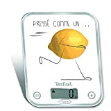 Tefal OPTISS Decor Pressé comme Un Citron Balance de Cuisine, Graduation de 5kg/1 g, Fonctions Liquide-Tare BC5135V0