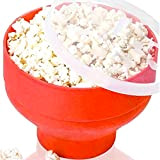 Tekaopuer Machine à popcorn à air chaud avec couvercle - Machine à popcorn pliable en silicone pour micro-ondes - Rouge ...