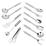 Tenta Kitchen 11PCS Stainless Steel Cooking Utensil set Kitchen Utensil set Cookware set Cooking Tools & Gadgets Backing Tools Stainless ...