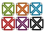 TENTA KITCHEN Lot de 6 Dessous-de-Plats en Silicone Extensibles Multicolore