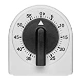 TFA Dostmann Minuteur de Cuisine analogique, 38.1041, Horloge à œufs, réglable jusqu'à 60min, mécanique, sans Piles, Noir-Blanc