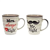 The de 2 Mr Right et Mrs Always Right Mug en Boîte Cadeau Parfait Cadeau pour Mariage