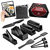 The Kit Company™ Kit de fabrication de sushis | 15 pièces matériel et outils avec eBook détaillé | couteau à ...