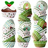 THE TWIDDLERS 100 Caisses à Muffins en Papier de Noël, Moules à Cupcakes (8x5cm) - Caissettes de Décoration, Cupcake Wrappers ...