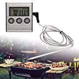 Thermomètre BBQ - Thermomètre BBQ Sonde de cuisson des aliments pour viande Thermomètre avec minuterie Outil de mesure de la ...