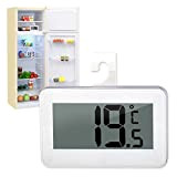Thermomètre Congélateur,Mini Thermomètre Frigo,Mini Digital LCD Thermomètre,Thermomètre Réfrigérateur,Écran LCD Facile à Lire,avec Crochet,Blanc