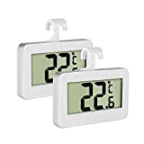 Thermomètre de réfrigérateur, Inrigorous Lot de 2 moniteur LCD Digital Thermomètre pour réfrigérateur congélateur avec grand écran LCD,magnétique,dos à suspendre ...