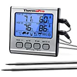 ThermoPro TP17 Thermomètre pour Viande Numérique à Double Sonde avec Grand Écran LCD Rétroéclairé Thermomètre de Cuisson Barbecue Grill Four ...