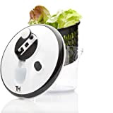 Thiru Essoreuse à Salade Premium - Manivelle 3D innovante et Fonction arrêt - Essoreuse à Salade antidérapante de 5 l ...
