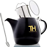 Thiru theiere avec infuseur - 1200 ml - Théière en porcelaine de qualité supérieure fabriquée à la main - Modèle ...