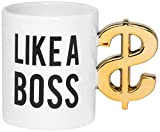 thumbs Up! - Boss Mug - Tasse Céramique - Poignée en forme d'un dollar - blanc - 350ml - 1001491