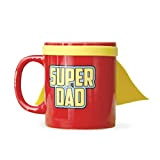 thumbs Up! - Super Dad Mug - Tasse Céramique avec une cape de super-héro - rouge / jaune - 350ml ...