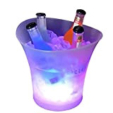 Tiandirenhe 5l Seaux à Glace Coloré à LED avec Changement Automatique De Couleur pour Champagne, Vin, Boissons, Bière, Glace Bar ...