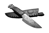 Toferner Couteau de chasse à lame fixe de Couteau en acier - forgé à la main & à l’aspect antique ...