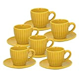 Tognana Porcellane Set 6 Coffee Cup & sau CC 90 Djerba – Cups & Mugs (Coffee, Set, 0,09 l, Yellow, Ceramic, Round)