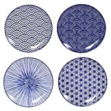 TOKYO DESIGN Nippon Blue Lot de 4 assiettes à dessert design japonais en porcelaine asiatique de différentes tailles (set de ...