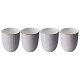 TOKYO Design studio Nippon Gold Rim Ensemble de 4 tasses à thé en porcelaine de qualité supérieure dans une boîte ...