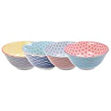 TOKYO design studio Star Wave Tayo Lot de 4 Bols 15 x 6,5 cm Porcelaine Multicolore 15 x 15 x ...