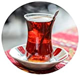 Topkapi - Service à thé turc Sara-ultan de 18 pièces, 6 verres à thé, 6 soucoupes, 6 cuillères à café, ...