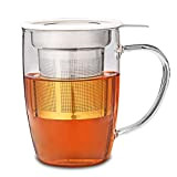 Tougo Tasse à thé avec infuseur et Couvercle, Grande Tasse à thé pour thé en Vrac ou Sachet de thé, ...