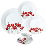 Trend'up - Service 30 pièces porcelaine poppy rouge