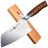 TUO Couteau de Chef Chinois 18cm Couperet de Cuisine Couteau Chinois de Cuisine Professionnel Acier Inoxydable Allemand -Fiery Phoenix Series