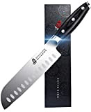 TUO Couteau Santoku Couteau de Chef Japonais 18cm Couteau à Légumes Japonais Couteau de Cuisine Acier Inoxydable Allemand avec Poignée ...
