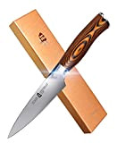 TUO Couteaux D'office Couteaux à éplucher 10cm Couteaux à Fruits Allemand Acier Inoxydable Petit Couteau de Cuisine-Fiery Phoenix Series