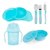Twistshake All-In-Need Mealtime Kit de Vaisselle, 7 st - 1x Napperons 31 x 17cm, 1x Assiette, 1x Bol, 3x Couverts ...