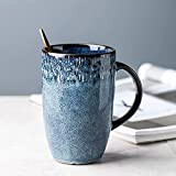 tywgb 600 ML Européenne Rétro Céramique Grande Tasse Bleu Tasse De Café avec Poignée Grande Capacité Ménage Bureau Potable Tasses ...