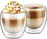 Umigal - Lot de 2 verres à double paroi - En verre borosilicate - Pour thé, café, latte, cappuccino - ...