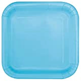 Unique Party- Assiettes en Carton Carrées Écologiques-18 cm-Couleur Bleu Pastel-Paquet de 16, 30900EU, Light Blue
