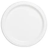 Unique Party- Assiettes en Carton Écologiques-18 cm-Couleur Blanche-Paquet de 8, 3104EU, White